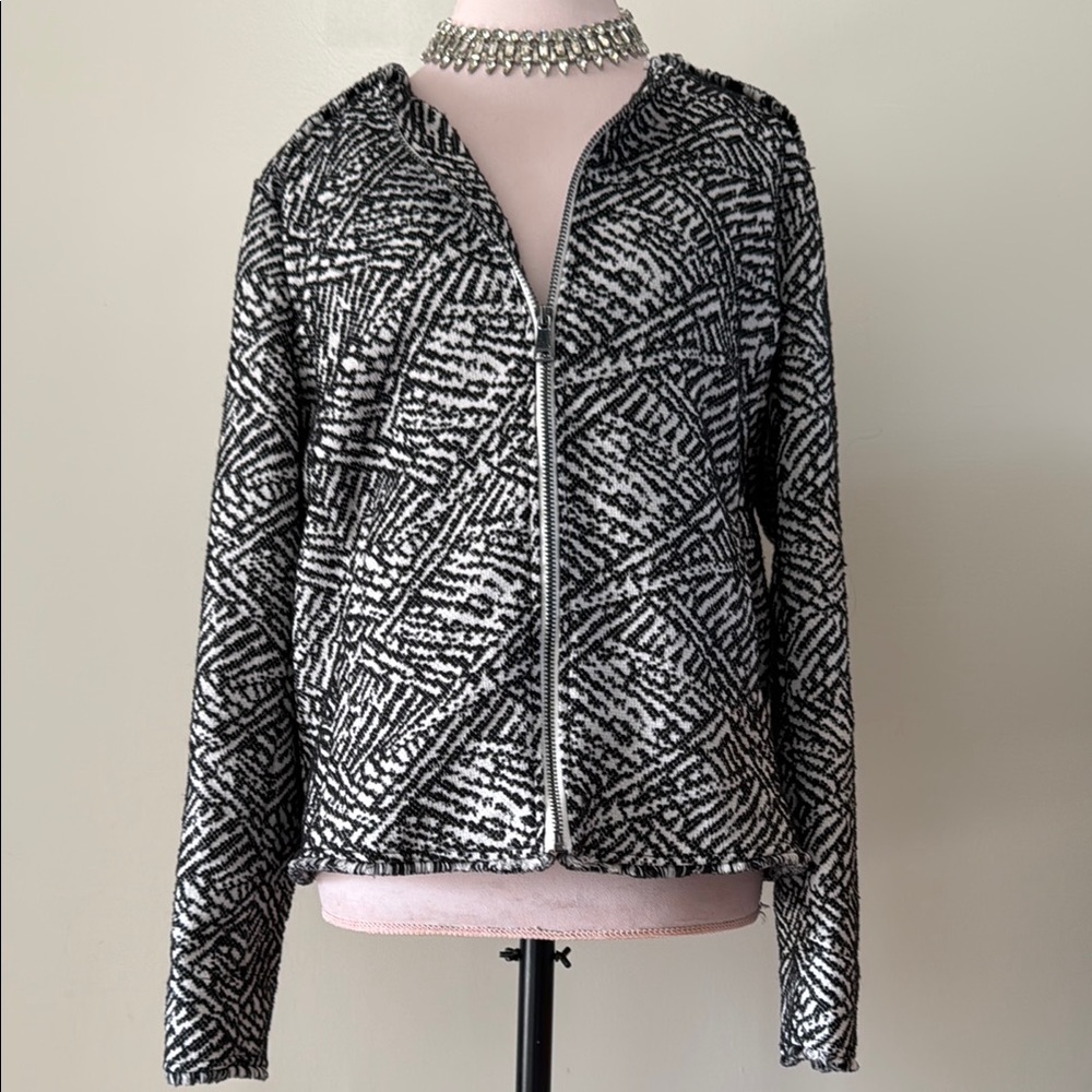 Tribal Black and White Patterned Jacket